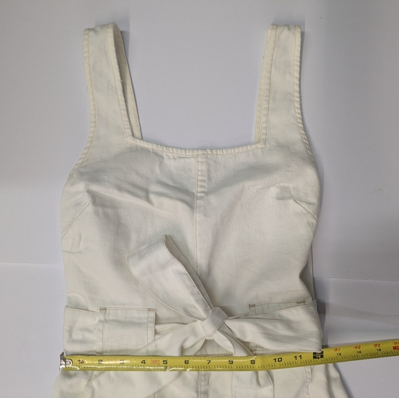 American Eagle Cotton Beige White Jumpsuit - Picture 3 of 7